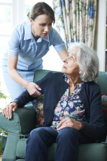 nursing home worker mistreating elderly resident